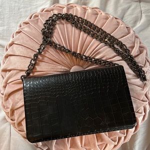 Black leather purse